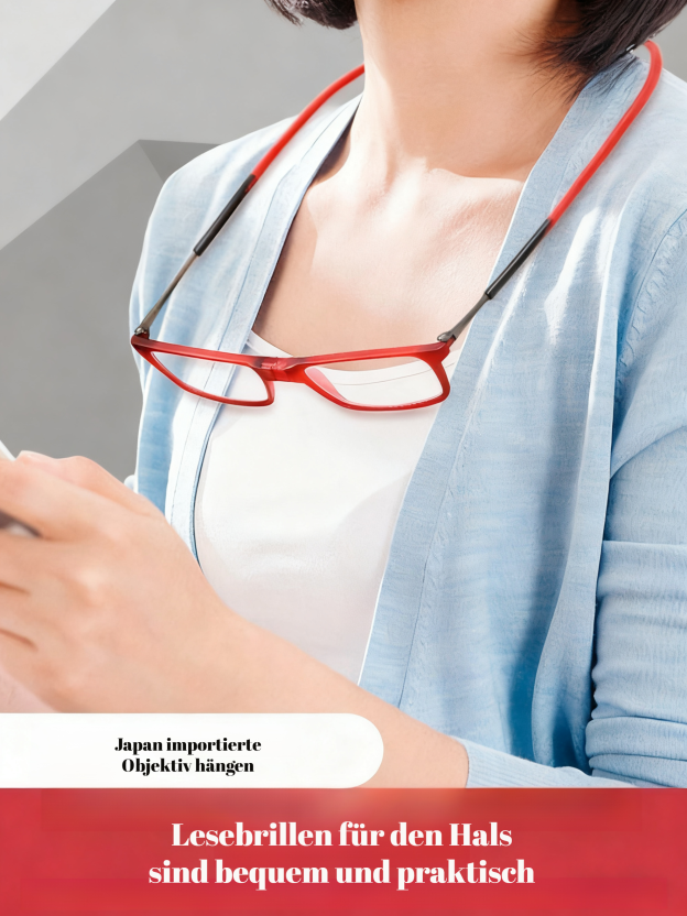 Ultraleichte, faltbare Lesebrille mit Magnet und Band 