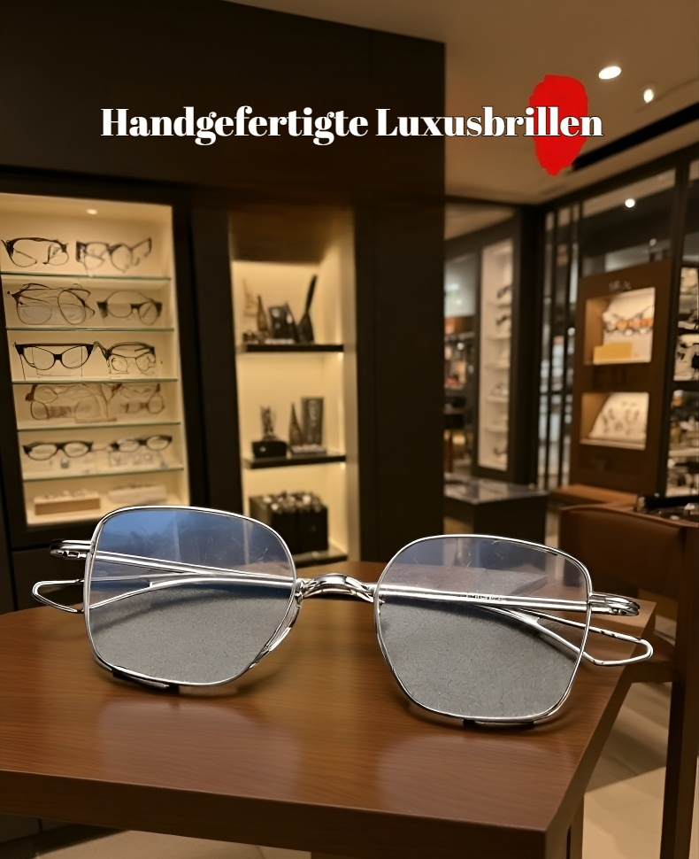 Luxus Herrenbrille aus purem Titan mit doppeltem Goldfaden