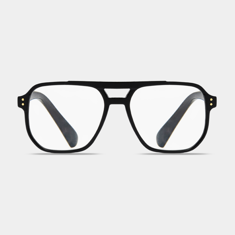 Vintage Lesebrille für Herren, rechteckig, hochauflösend, transparent, Blaulichtschutz