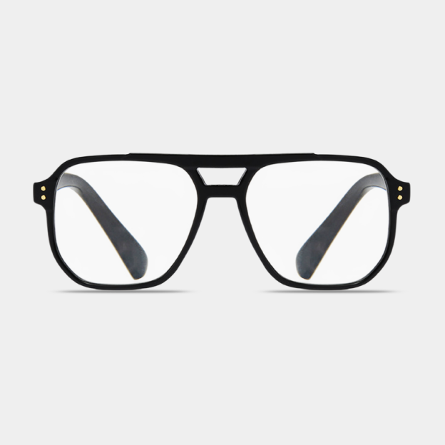 Vintage Lesebrille für Herren, rechteckig, hochauflösend, transparent, Blaulichtschutz