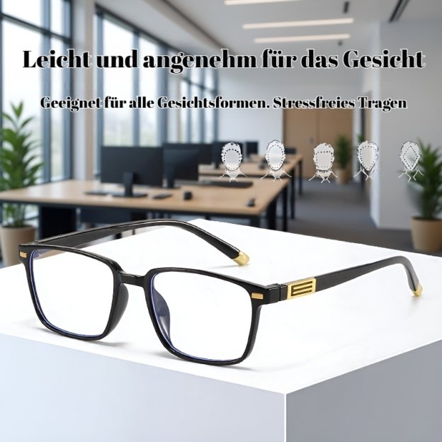 HD Rechteckige Lesebrille für ältere Menschen, superleicht und mit Blaulichtschutz