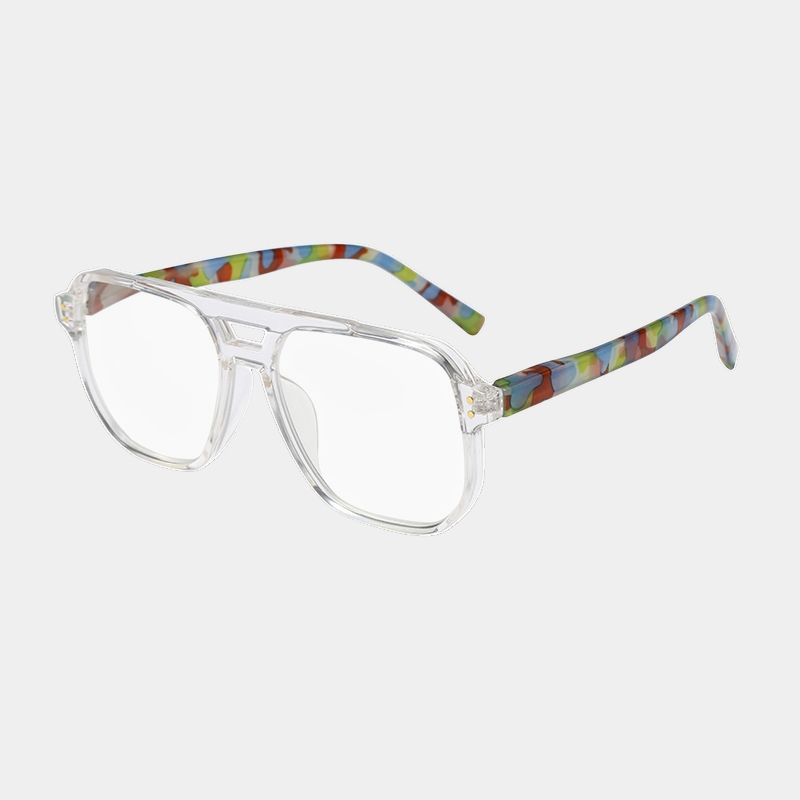 Vintage Lesebrille für Herren, rechteckig, hochauflösend, transparent, Blaulichtschutz