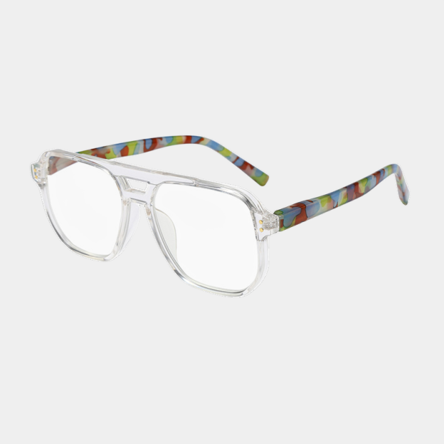 Vintage Lesebrille für Herren, rechteckig, hochauflösend, transparent, Blaulichtschutz