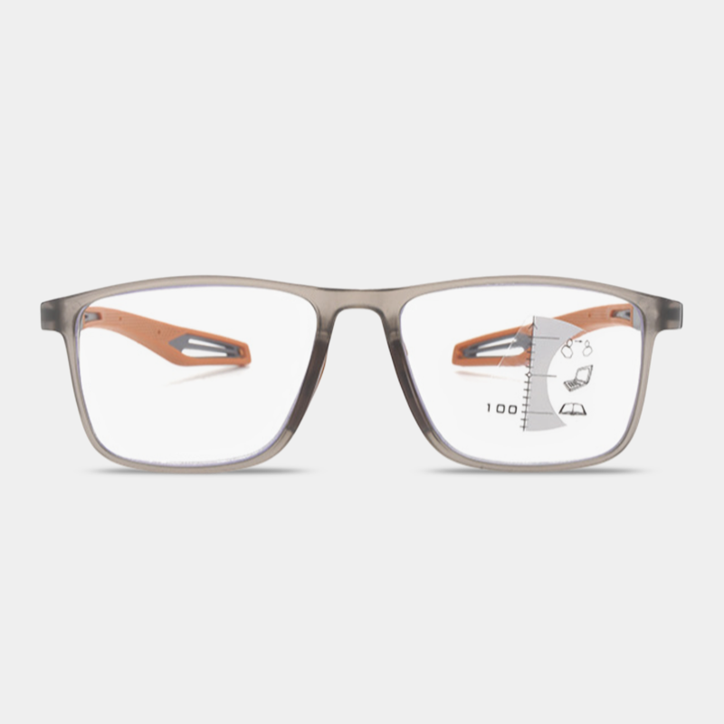 Sportliche Gleitsicht-Lesebrille mit Blaulichtschutz, rutschfest, für Nah- und Fernsicht