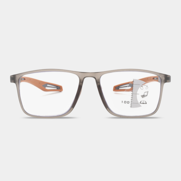 Sportliche Gleitsicht-Lesebrille mit Blaulichtschutz, rutschfest, für Nah- und Fernsicht