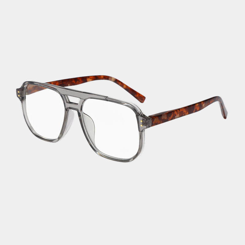 Vintage Lesebrille für Herren, rechteckig, hochauflösend, transparent, Blaulichtschutz