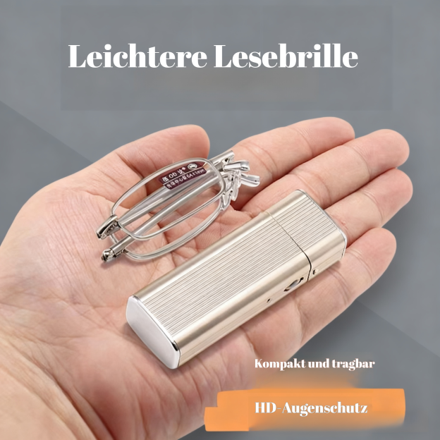 Kompakte, faltbare Lesebrille mit Blaulichtschutz für unterwegs