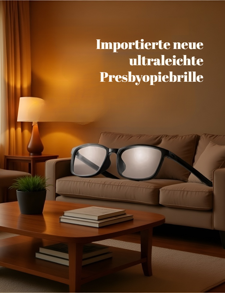 Ultraleichte Lesebrille f&uuml;r unterwegs mit HD-Rechteckrahmen