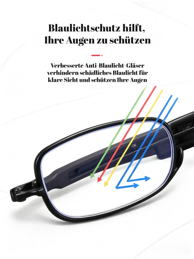 Kompakte Anti-Blaulicht-Lesebrille, faltbar, mit Schlüsselanhänger, für Männer und Frauen