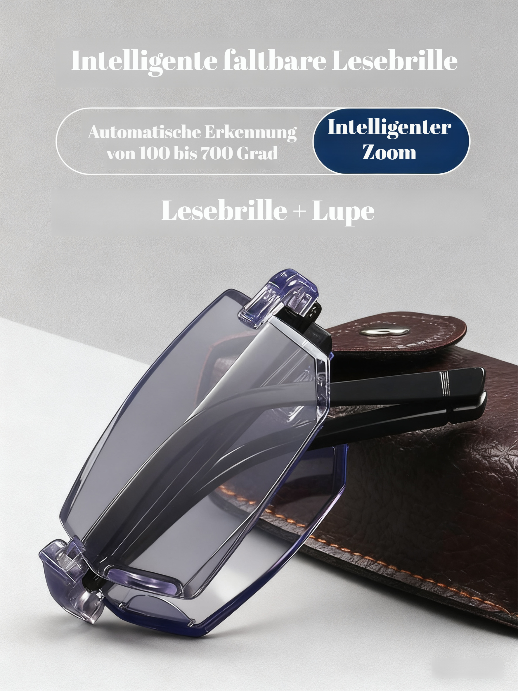 Faltbare Lesebrille mit variabler Stärke – HD-Sicht, Blaulichtschutz