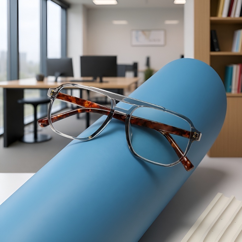 Vintage Lesebrille für Herren, rechteckig, hochauflösend, transparent, Blaulichtschutz