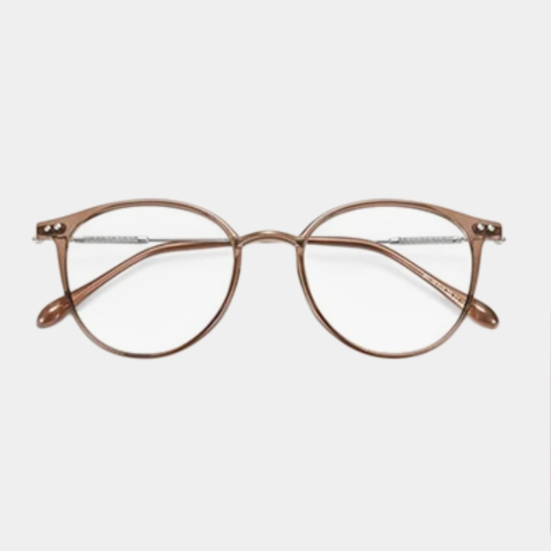 Ultrahelle braune Brille, kein Rezept, Anti-Blaulicht, kein Make-up, große Brille, Damenmodeartikel
