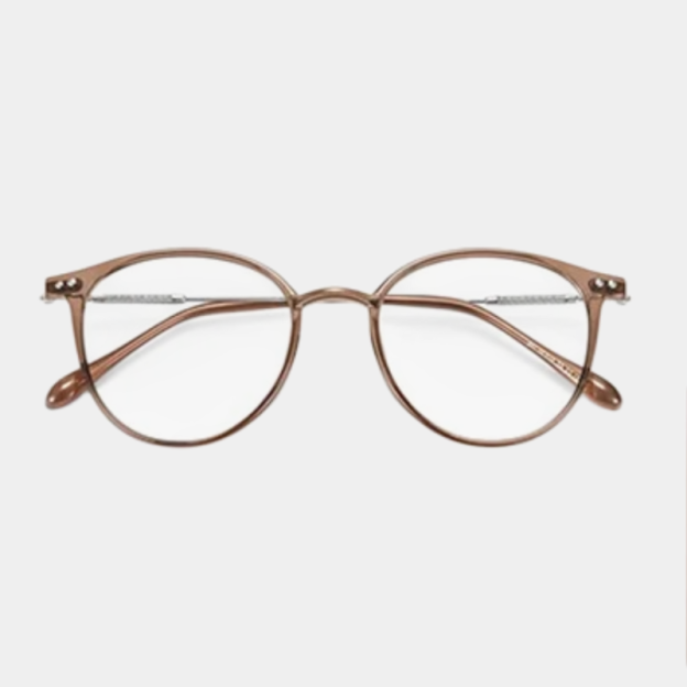 Ultrahelle braune Brille, kein Rezept, Anti-Blaulicht, kein Make-up, große Brille, Damenmodeartikel