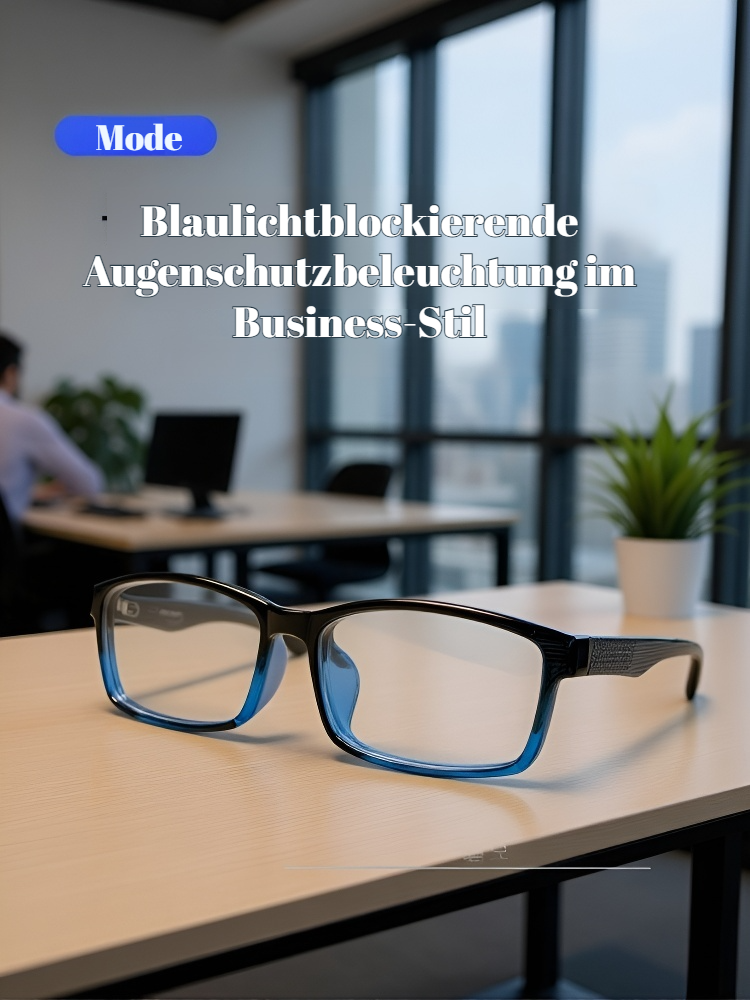 Multifokale ultraleichte rechteckige Lesebrille mit Blaulichtschutz