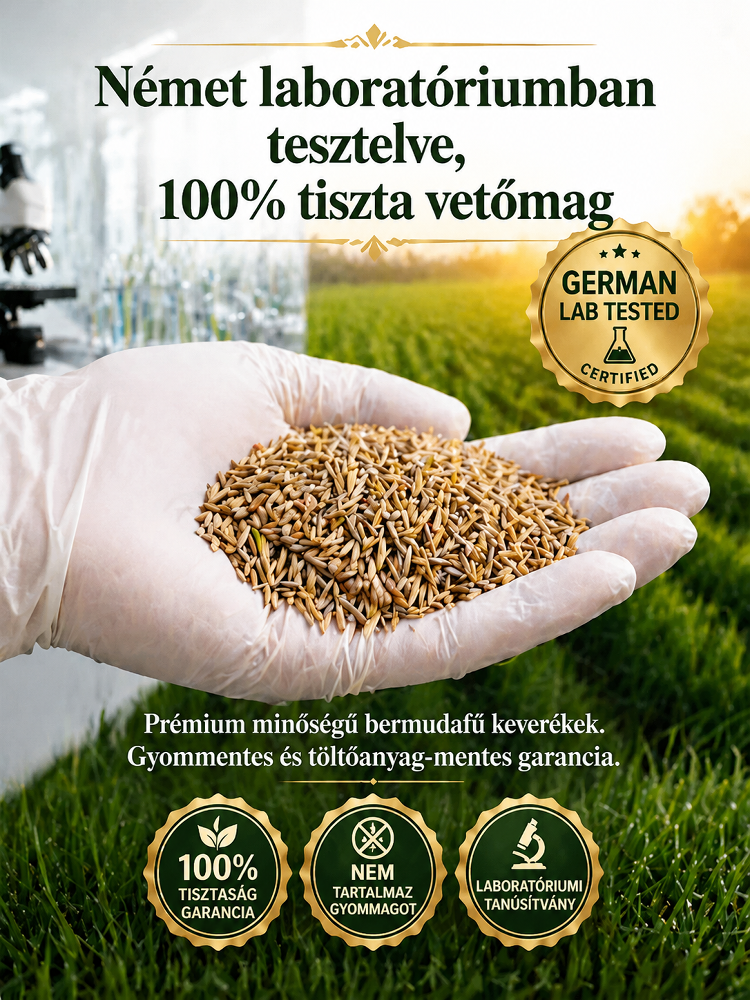 🌱Prémium Új-Zélandi Hibrid Fűmag - Bársonypuha Pázsit 7 Nap Alatt - 99.9% Csírázási Arány ⛳