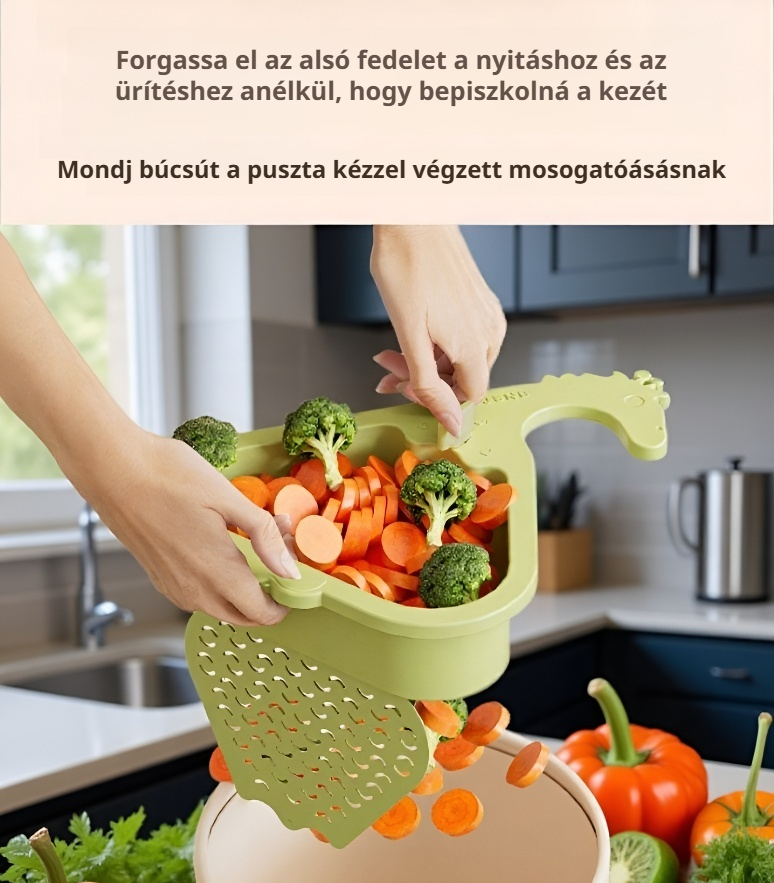Praktikus szűrőkosár zöldség és gyümölcs mosásához