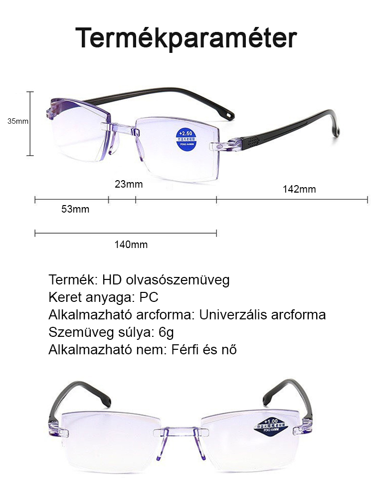 【Automatický zoom 100 až 700 mm】Automatikus zoomos, nagy felbontású olvasószemüveg✨Účinně zpomalte postup presbyopie