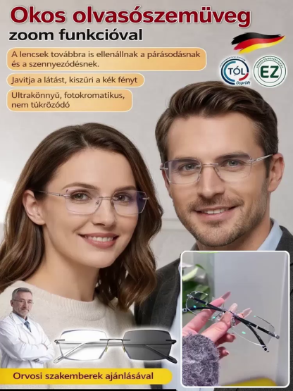 Német csúcstechnológia: 0,1 másodperces intelligens autofókusz, egy szemüveg közelre és távolra, felejtse el a folyamatos szemüvegcserét!