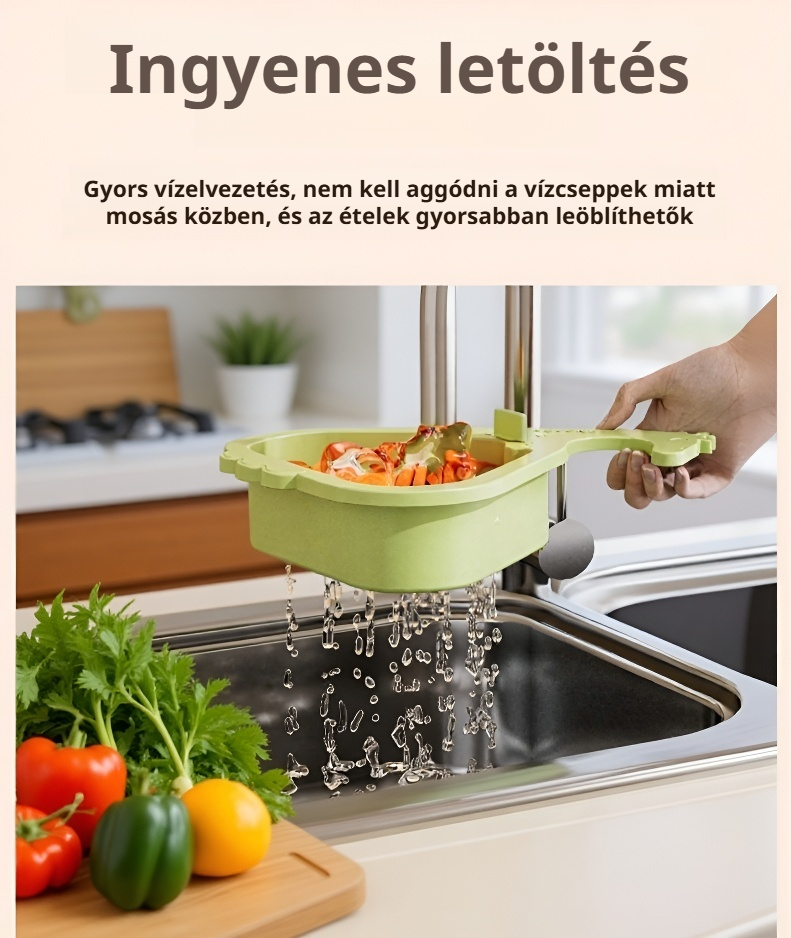 Tapadókorongos konyhai szűrő könnyű rögzítéssel