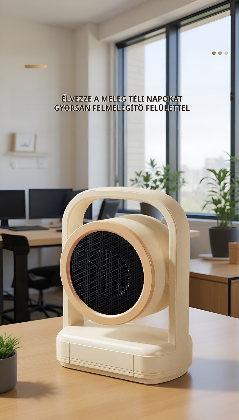 Meleg levegő keringetéses asztali lábmelegítő elölről