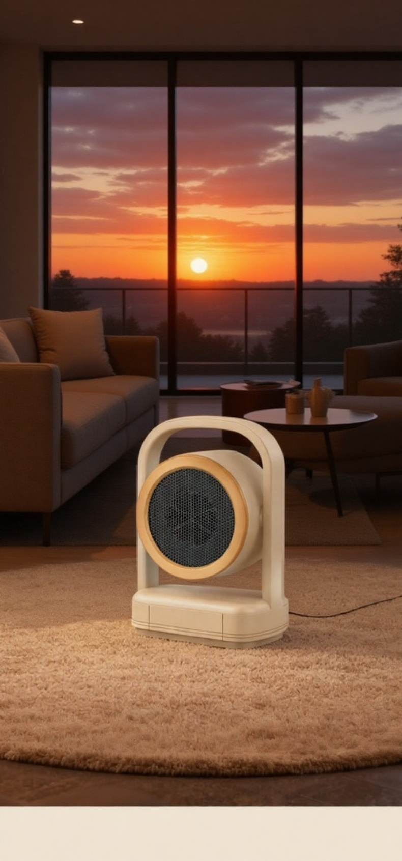 Kompakt lábmelegítő asztalon elhelyezve