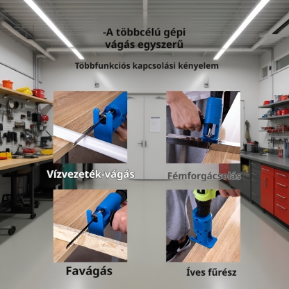 Elektromos szablyafűrész, sokoldalú faipari szerszám, fúrógép kiegészítő