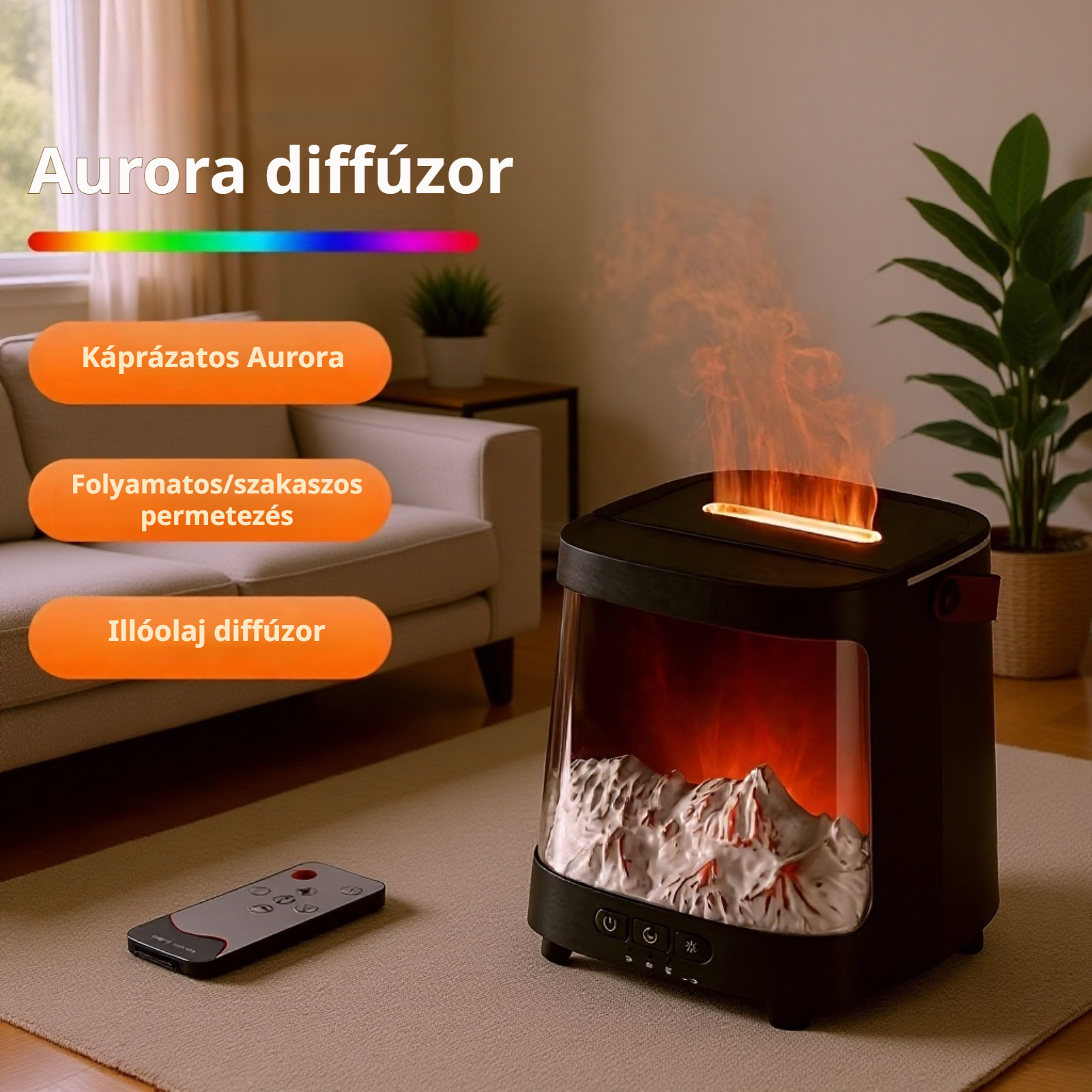 Nagy kapacitású, csendes aromadiffúzor otthoni hálószobába