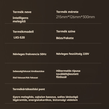  Meleg levegő keringetéses asztali lábmelegítő, gyors hőleadás