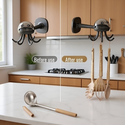 Quick Install Octopus Towel Hook for Household Kitchen and Bathroom Storage
