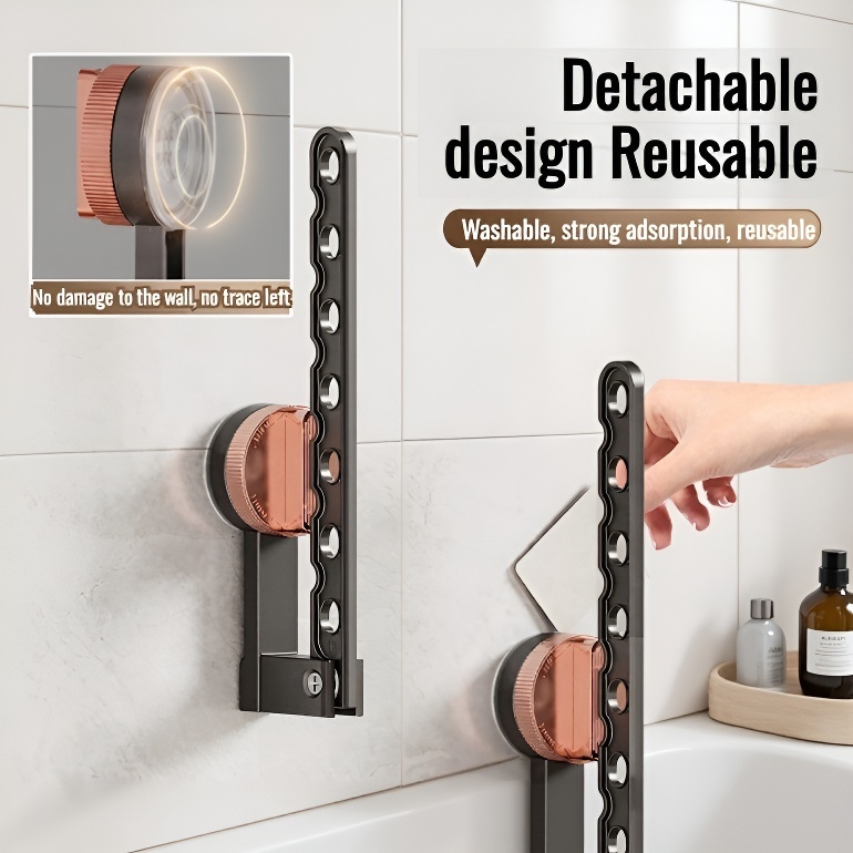 Folding Suction Cup Drying Rack for Home, Hole-Free Installation