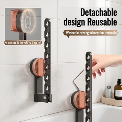 Folding Suction Cup Drying Rack for Home, Hole-Free Installation