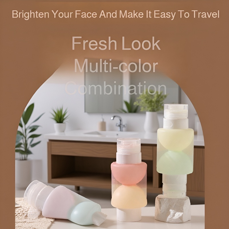 Refillable dual nozzle travel bottle for cosmetics