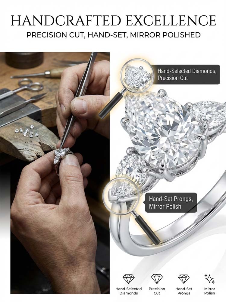 Premium Solitaire Moissanite Ring | VVS1 Clarity Lab Grown Gem | Passes Diamond Tester | 2.5x Brighter Fire| GRA Certified 💍✨