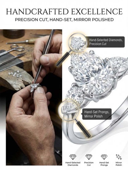 Premium Solitaire Moissanite Ring | VVS1 Clarity Lab Grown Gem | Passes Diamond Tester | 2.5x Brighter Fire| GRA Certified 💍✨