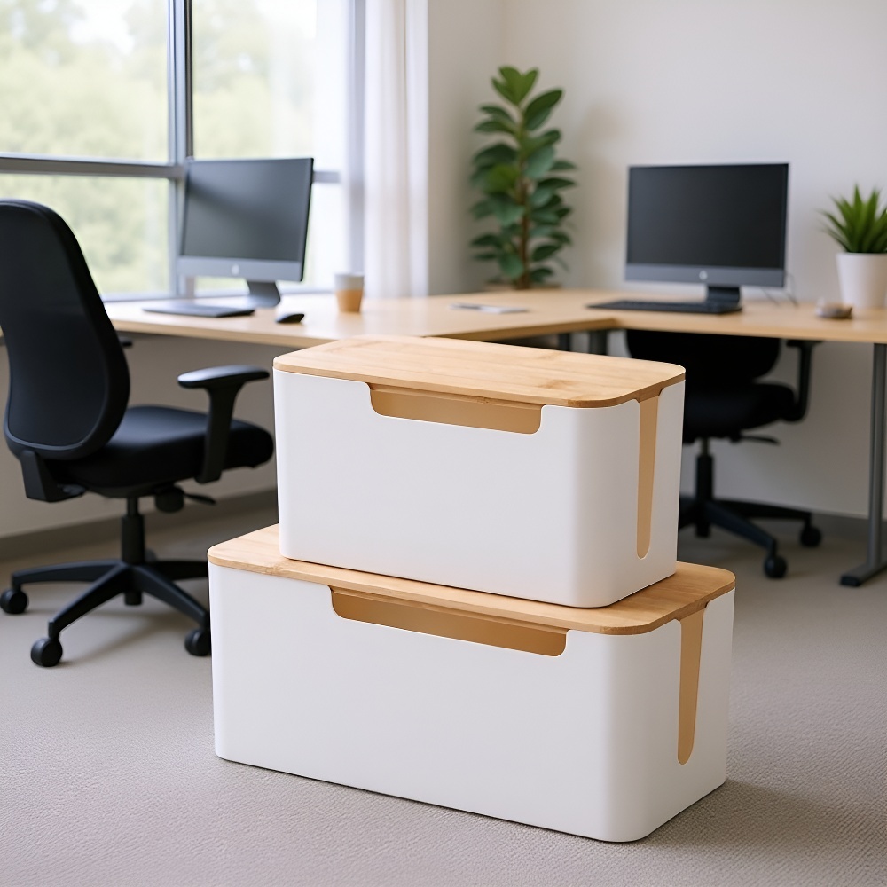 Data Cable Organizer Storage Box keeping wires tidy