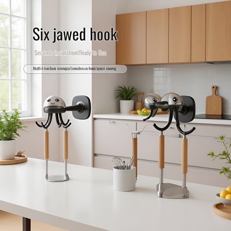Quick Install Octopus Towel Hook for Household Kitchen and Bathroom Storage