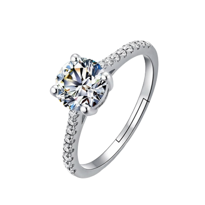Premium Solitaire Moissanite Ring | VVS1 Clarity Lab Grown Gem | Passes Diamond Tester | 2.5x Brighter Fire| GRA Certified 💍✨