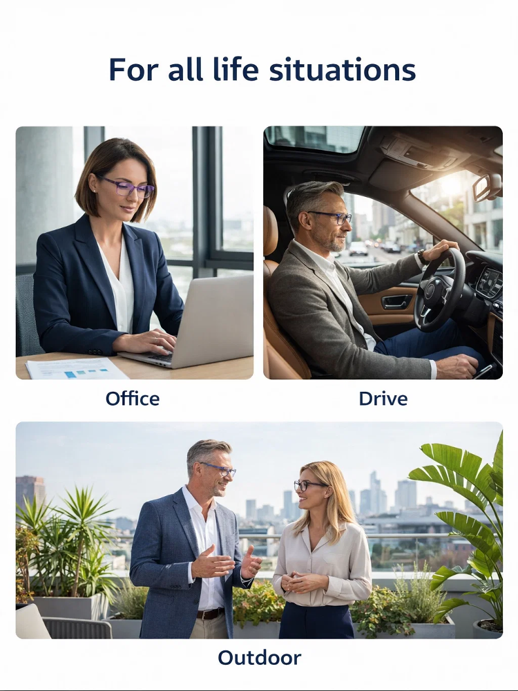  Intelligent Auto-Focus Reading Glasses | German Titanium Frame | 4K HD Vision | Blue Light Blocking | Award Winning Design 👓