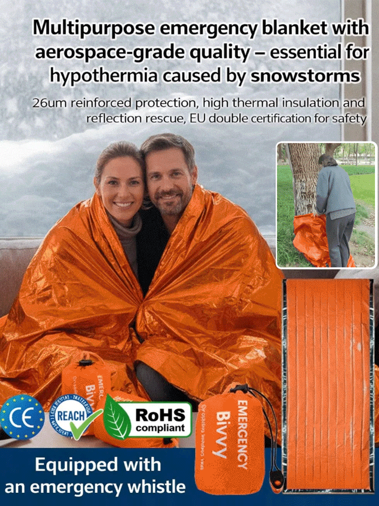  Emergency Survival Space Blanket | 90% Heat Retention | Waterproof Thermal Shield | Compact Design | NASA Grade Tech ❄️🛡️