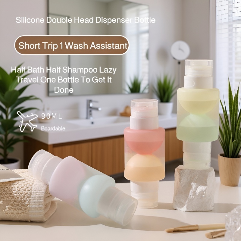  Dual Head Portable Travel Dispenser Bottles