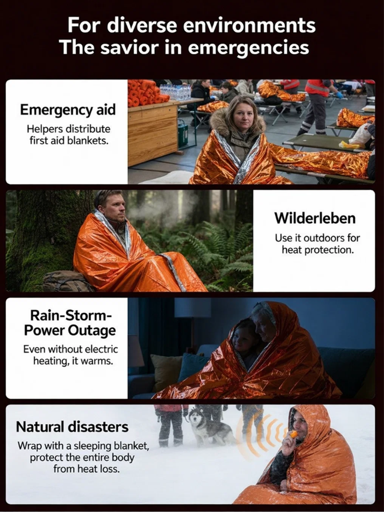  Emergency Survival Space Blanket | 90% Heat Retention | Waterproof Thermal Shield | Compact Design | NASA Grade Tech ❄️🛡️