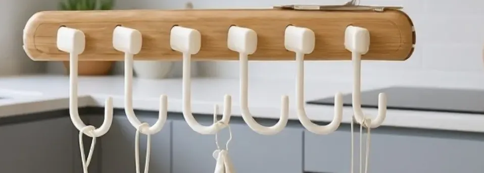 No-Drill Suction Cup Hook installed on bathroom tile