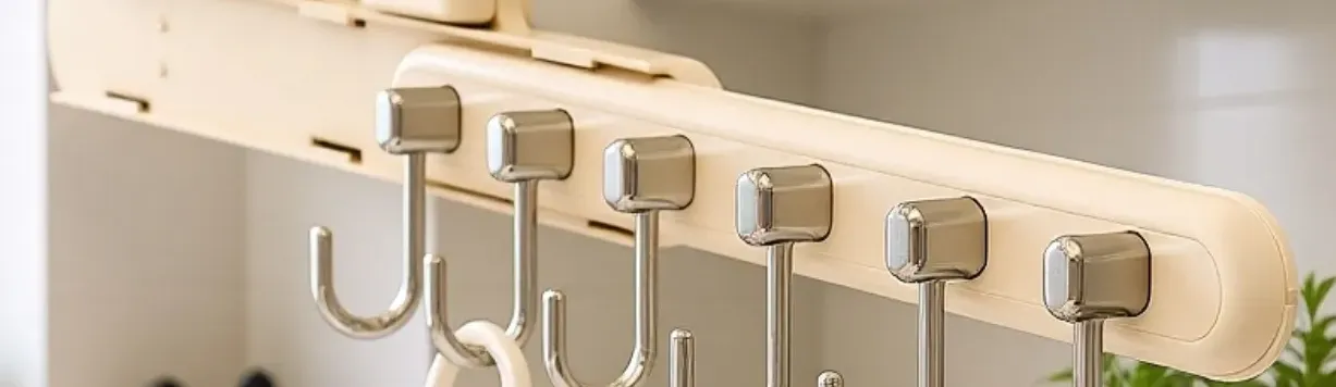 Suction Cup Hook holding towels in kitchen