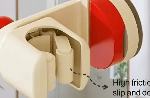 Secure shower head bracket with lotus flower motif