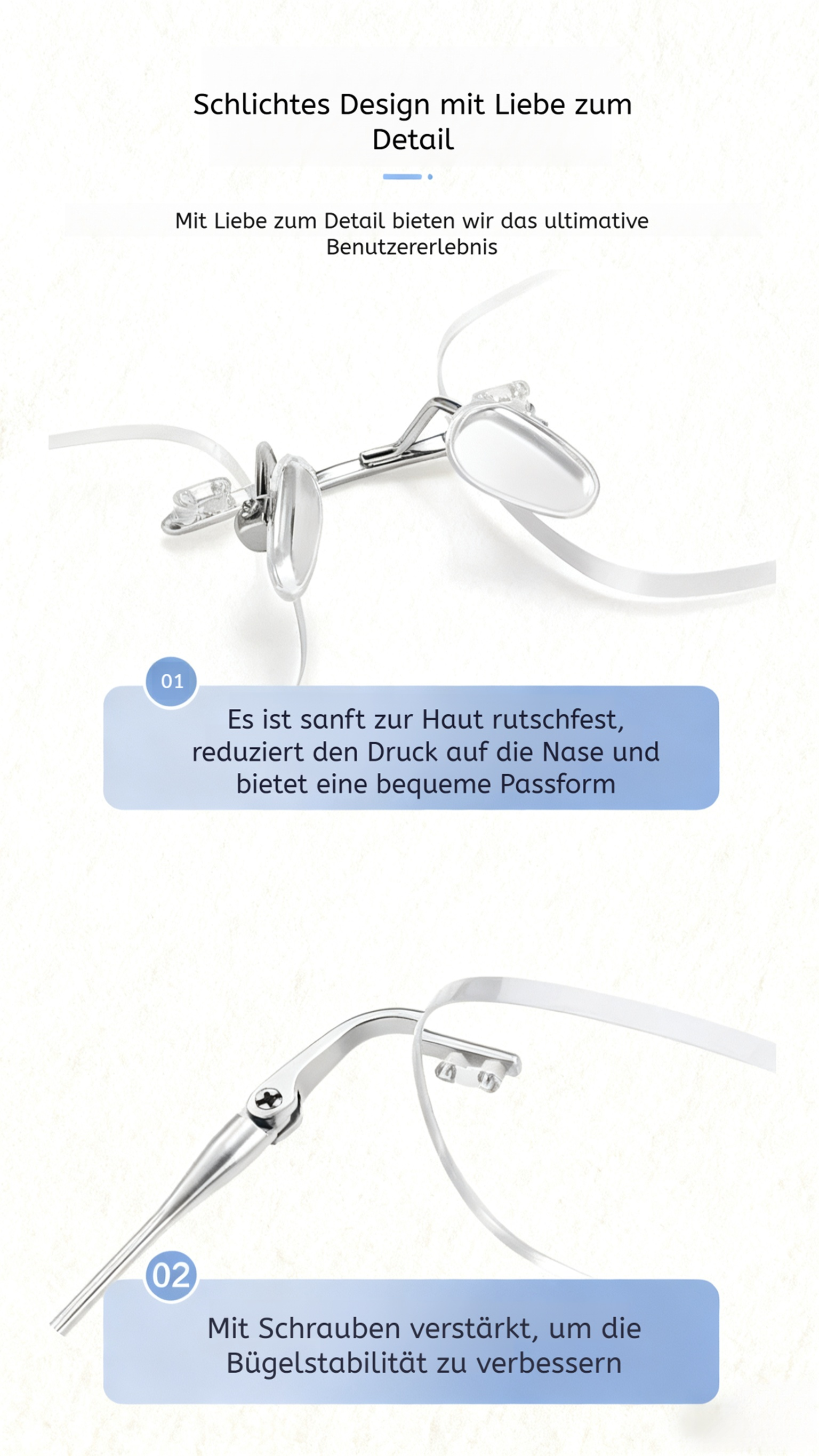 Modische Lesebrille mit Fokus auf Schönheitsfunktion