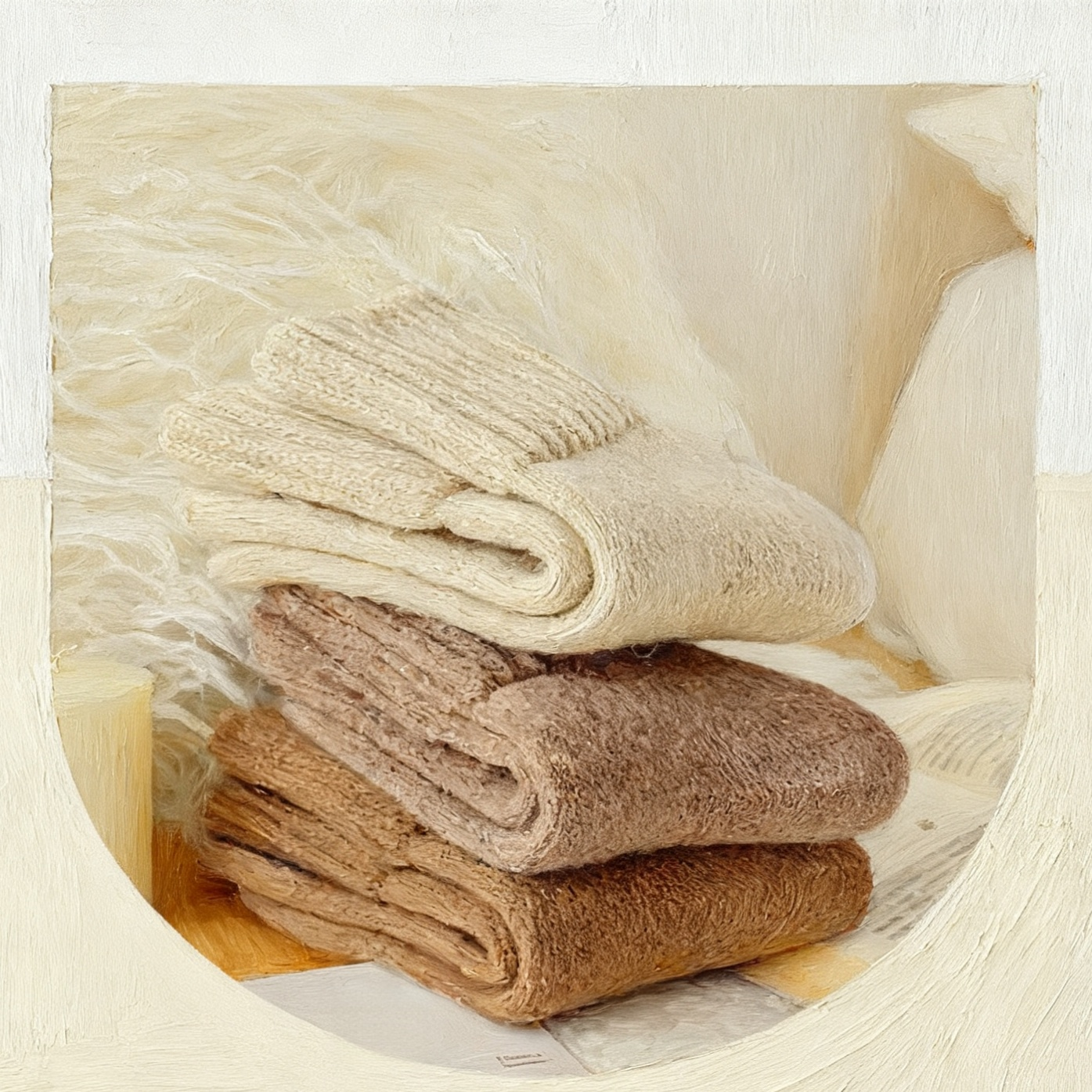 Damen Wollsocken, dick gefüttert, mittelhoch, warm und flauschig