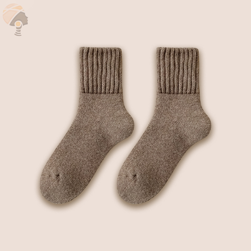 Damen Wollsocken, dick gefüttert, mittelhoch, warm und flauschig