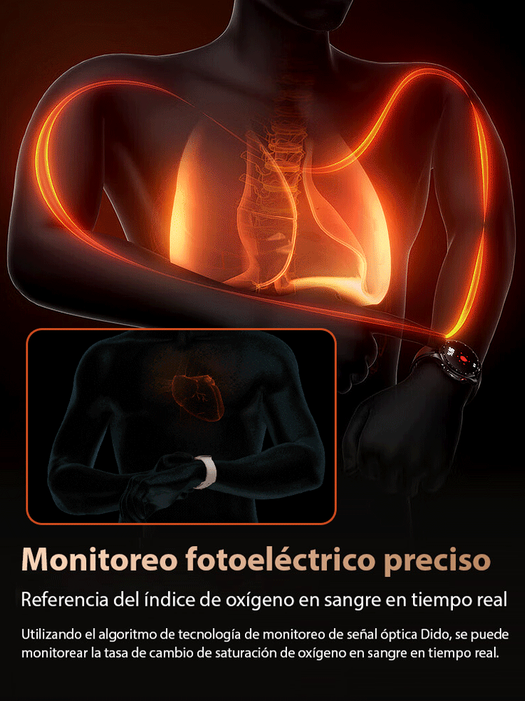 Los relojes deportivos inteligentes de gama alta ofrecen monitorización continua de la saturación de oxígeno en sangre con una precisión de hasta el 98%.