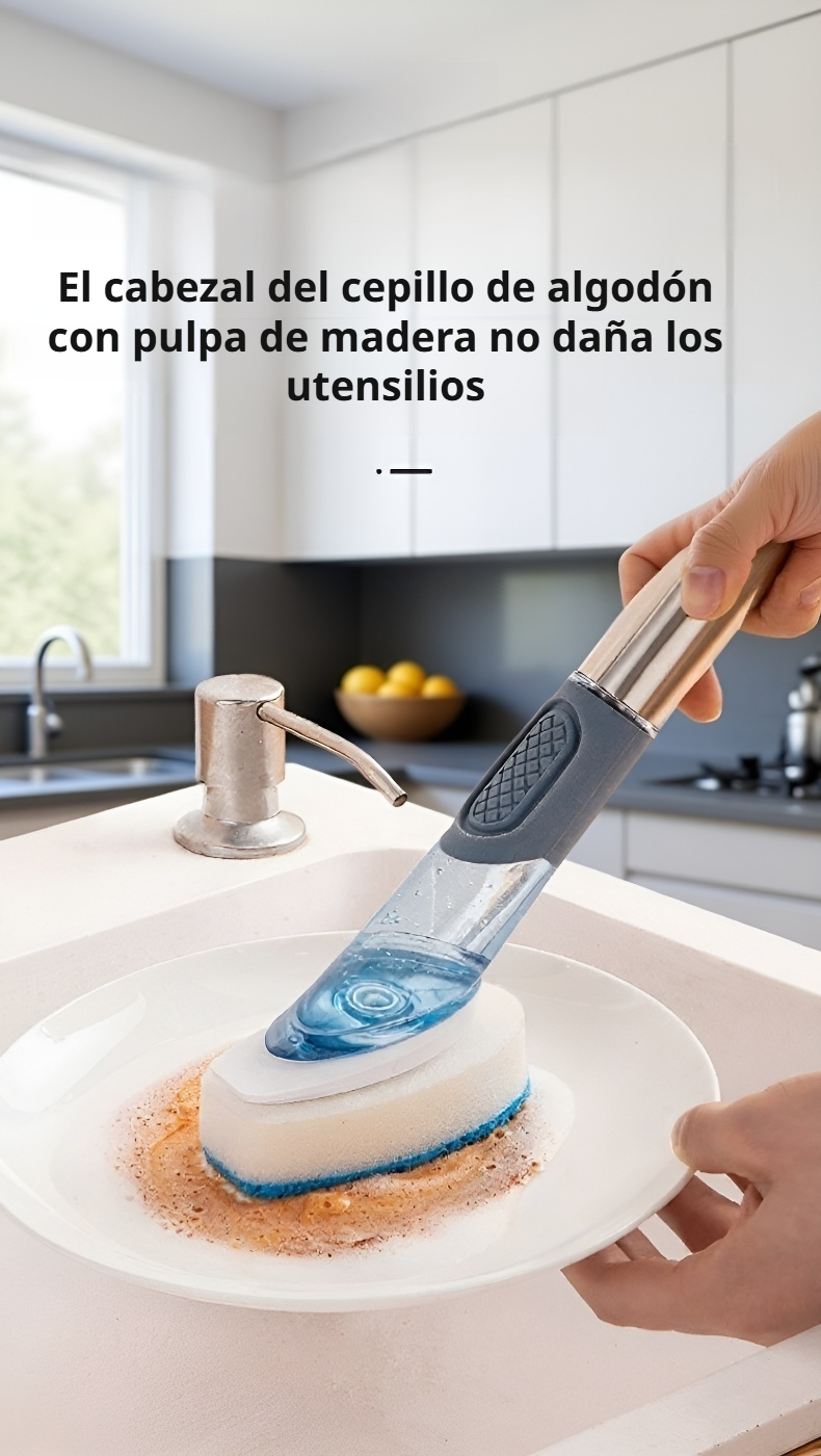 Cepillo ergonómico para limpieza profunda de ollas