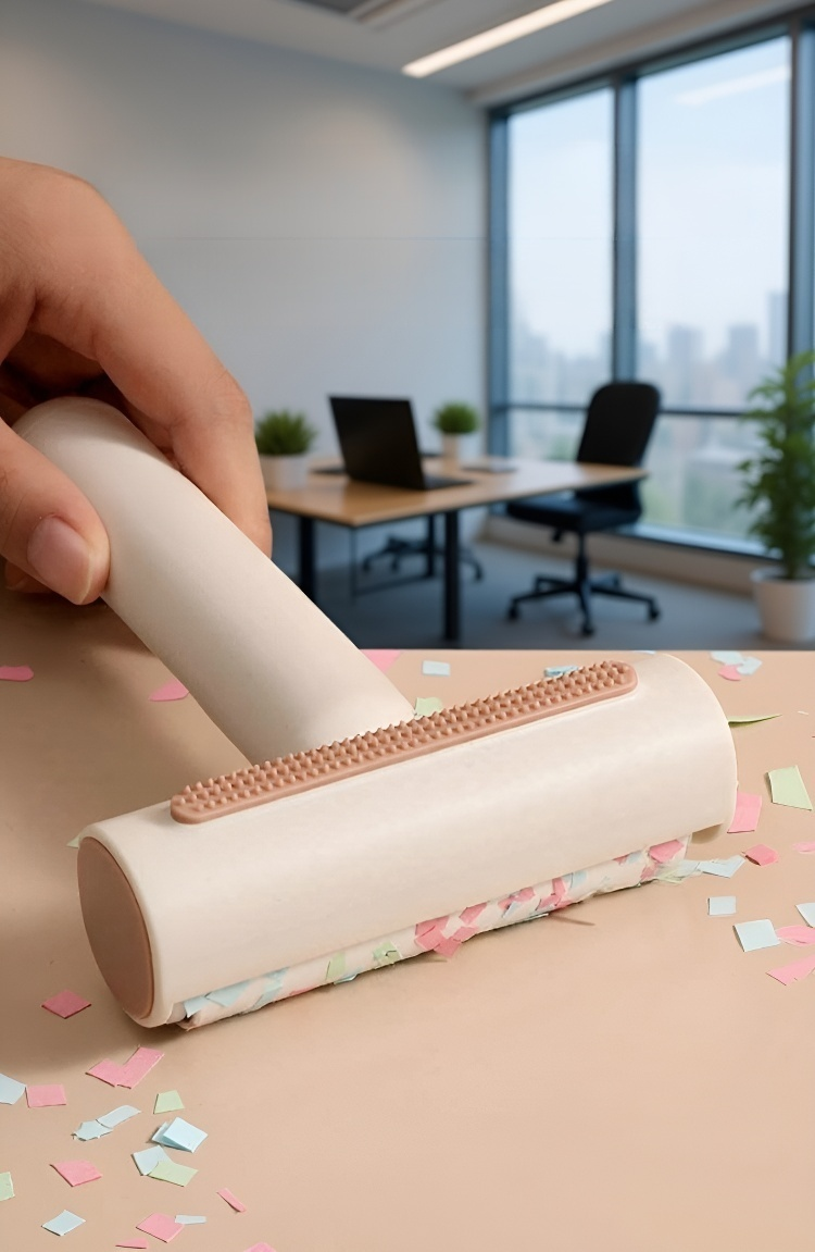 Rodillo quitapelusas eliminando pelusas de camiseta